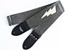 Silver Sparkle Lightning Bolt Guitar Strap- Metal Flake 