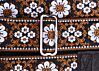 Cork and Brown Flowers Guitar Strap