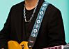 Cork and Turquoise Flowers Woven Guitar Strap