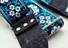 Cork and Turquoise Flowers Woven Guitar Strap
