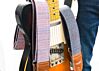 Violet Sky Mexican Blanket Guitar Strap- Made of Vintage Serape Southwest Fabric 