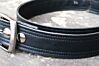 Double Stitch Black Vegan Belt- Classic Vintage Look