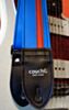 Sky Blue & Red Vinyl Racer X Guitar Strap 