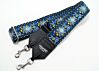 Blue Hendrix Boho Banjo Strap- Hand Made Woven Banjo Straps With Vegan Leather Ends, Made In USA