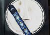 Blue Hendrix Boho Banjo Strap- Hand Made Woven Banjo Straps With Vegan Leather Ends, Made In USA