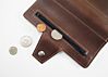 Classic Brown Womens Simple Vegan Wallet With Zipper Coin Purse and Checkbook or Phone Holder, Vegan Leather Construction