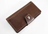 Classic Brown Womens Simple Vegan Wallet With Zipper Coin Purse and Checkbook or Phone Holder, Vegan Leather Construction