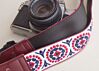 Psychedelic White Red And Blue Camera Strap