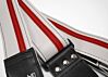 White w/ Red Racer X Guitar Strap