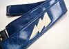 Custom Blue Sparkle Lighting Bolt Guitar Strap by Couch 