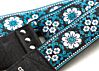 Cork and Turquoise Flowers Woven Guitar Strap