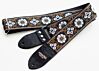 Cork and Brown Flowers Guitar Strap