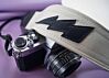 The White Lightning Bolt Camera Strap Custom Made- 