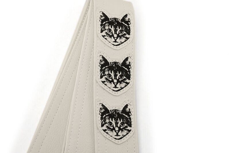White Strap w/ Cats Guitar Strap