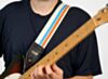 White Orange & Blue Double Racer X  Guitar Strap
