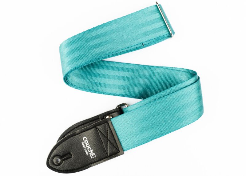 The Recycled Blue-Green Seatbelt Guitar Strap 