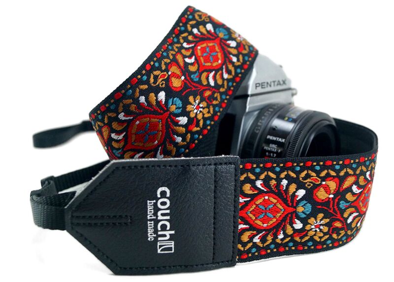 Vintage Style Hippie Hendrix Camera Strap Made with Recycled Seatbelt