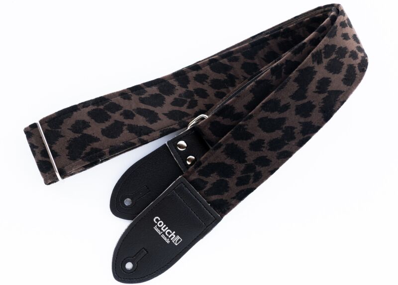 Cheetah Print Guitar Strap - Brown