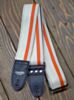 White with Orange Vinyl Racer X Guitar Strap