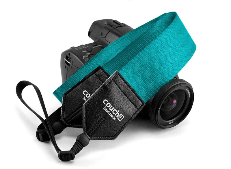 The Recycled Teal Seatbelt Camera Strap