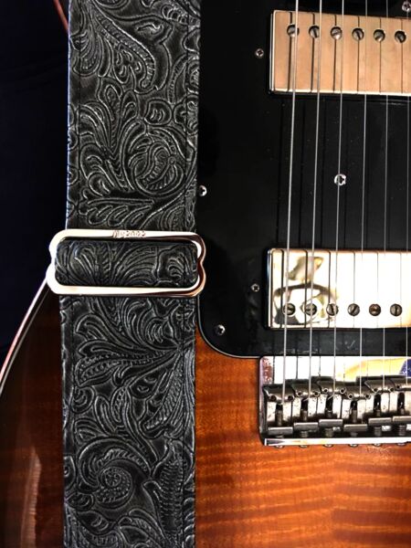 The Black Graphite Western Guitar Strap