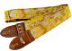Mozart Avocado True Vintage 60's Golden Floral Psychedelic Guitar Strap v3