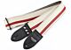 White w/ Red Racer X Guitar Strap