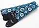 Cork and Turquoise Flowers Woven Guitar Strap