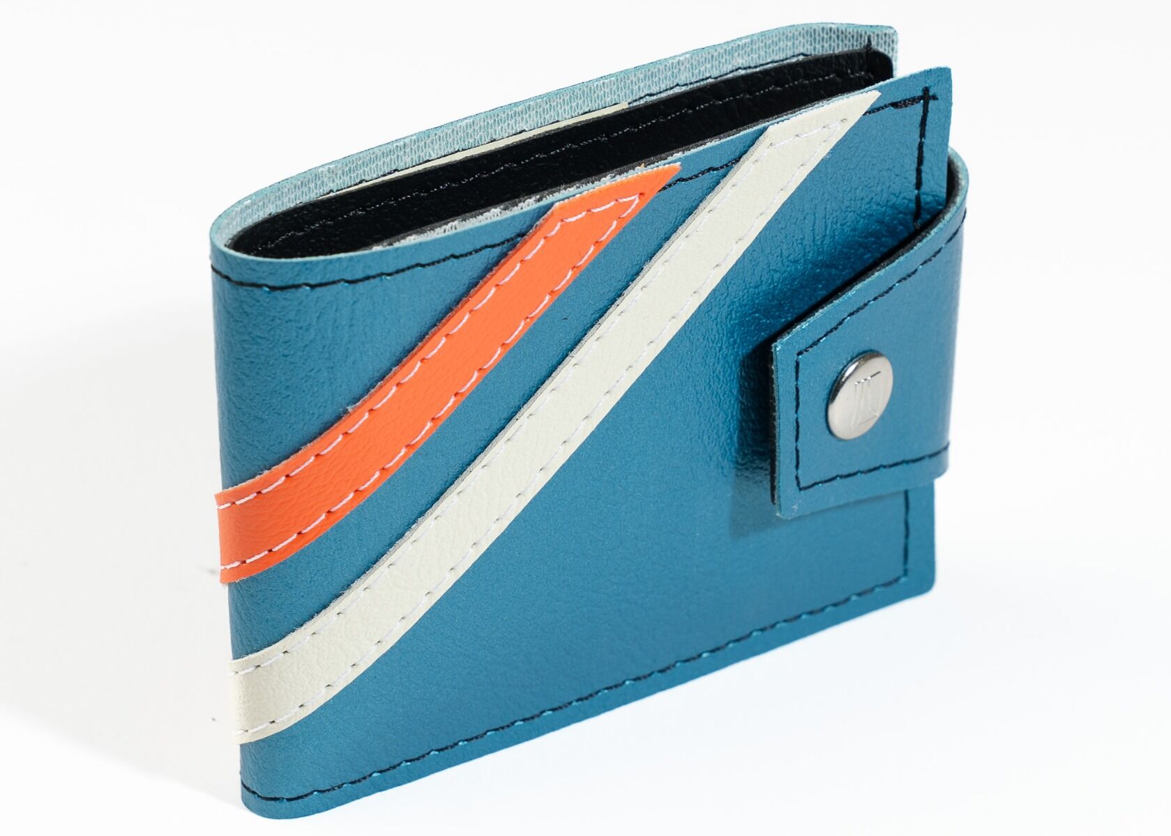 Mens Vegan Billfold Wallet - Racing Stripe, Made in USA