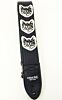 The Couch Cat Guitar Strap- Black With White Cats