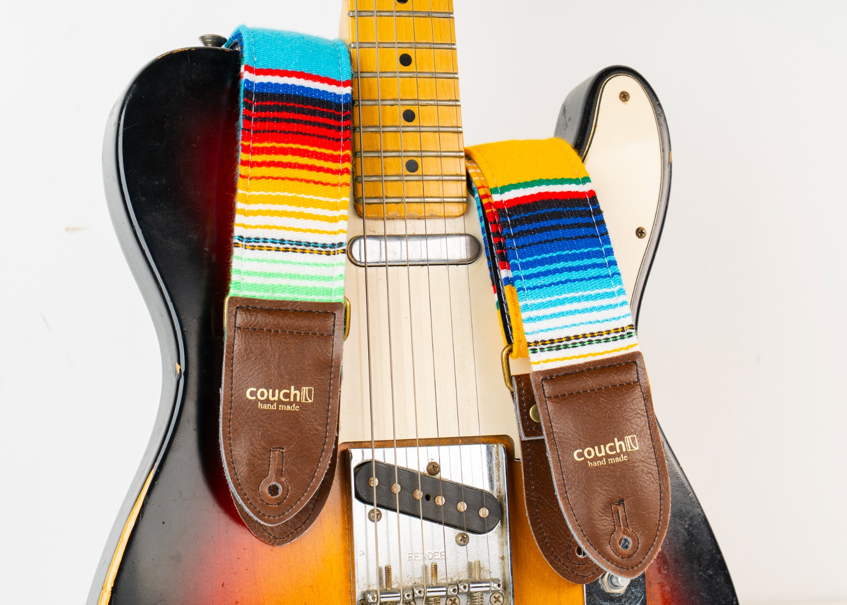 Both serape colorways shown on two Telecasters