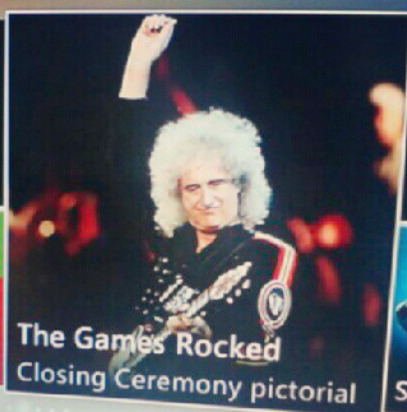 Brian May of Queen Rocks for Billions At London Olympics