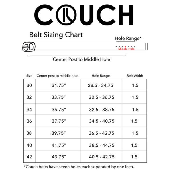 Couch Belt Sizing + How To Know What Belt Size You Are