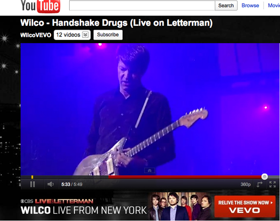 Nels Cline of Wilco with his Couch Racer X Guitar Strap on his Jazzmaster